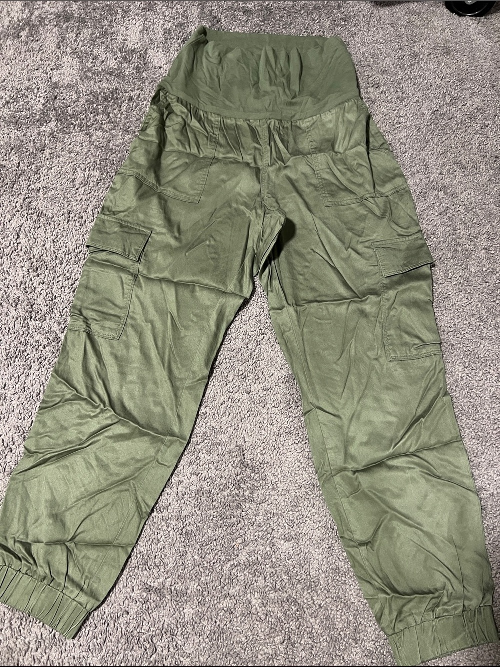 Isabel Maternity Olive Green Cargo Jogger Pants